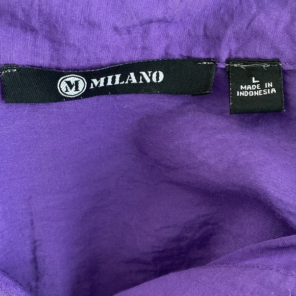 Milano Purple Sleeveless Button Down Top - Picture 4 of 7